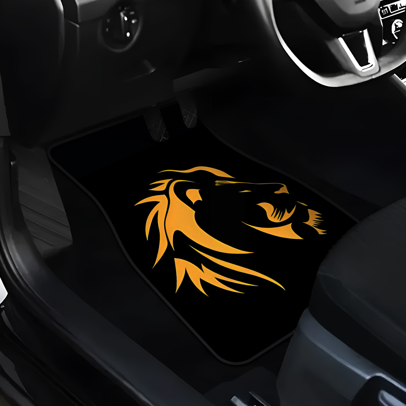 Interior Design Visualizer - 4pcs Auto Floor Mats With Lion