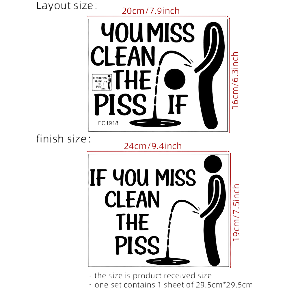 Interior Design Visualizer - 3 Piece Restroom Indicator Decal Set