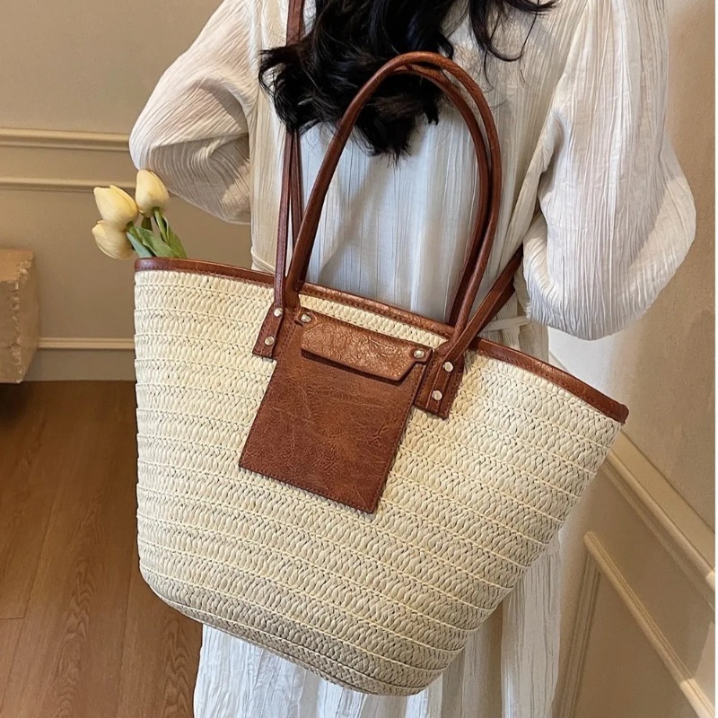 Woven Shoulder Bag Straw Baske - Interior Design Style review and price