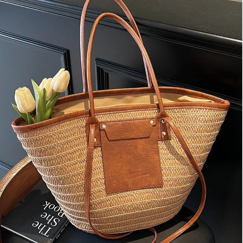 Woven Shoulder Bag Straw Baske - Interior Design Style review and price