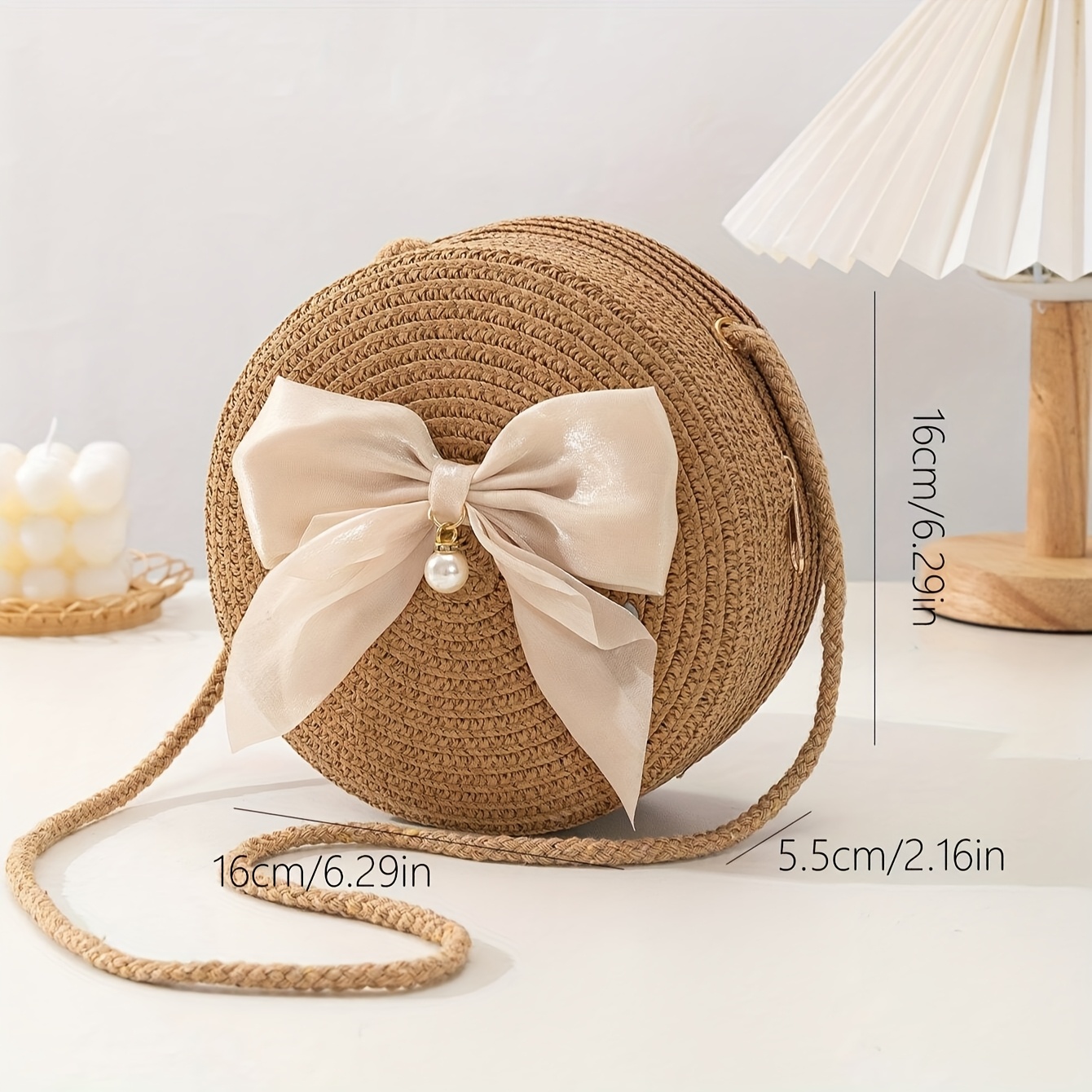 Elegant Round Straw Crossbody  - Interior Design Style review and price