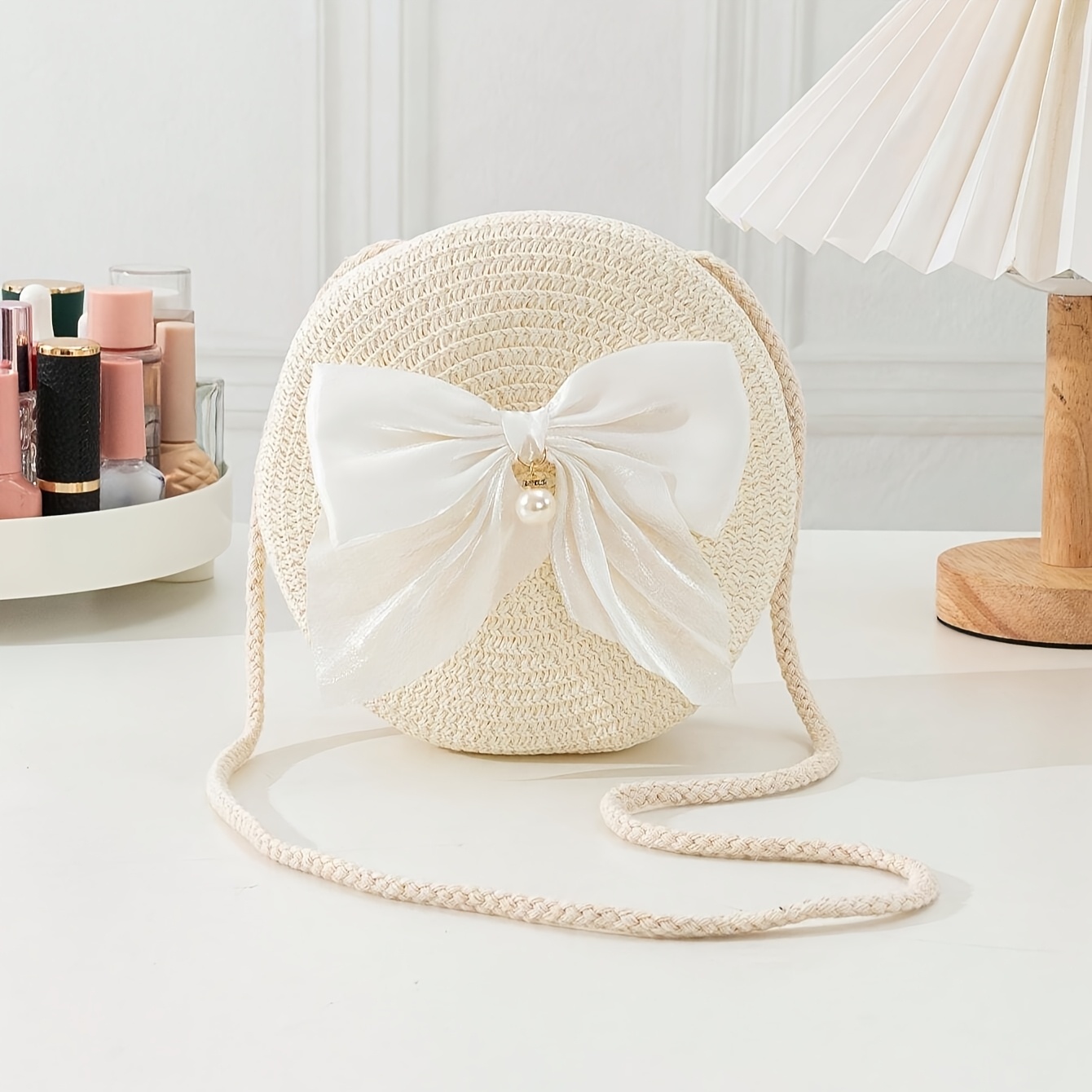 Elegant Round Straw Crossbody  - Interior Design Style review and price